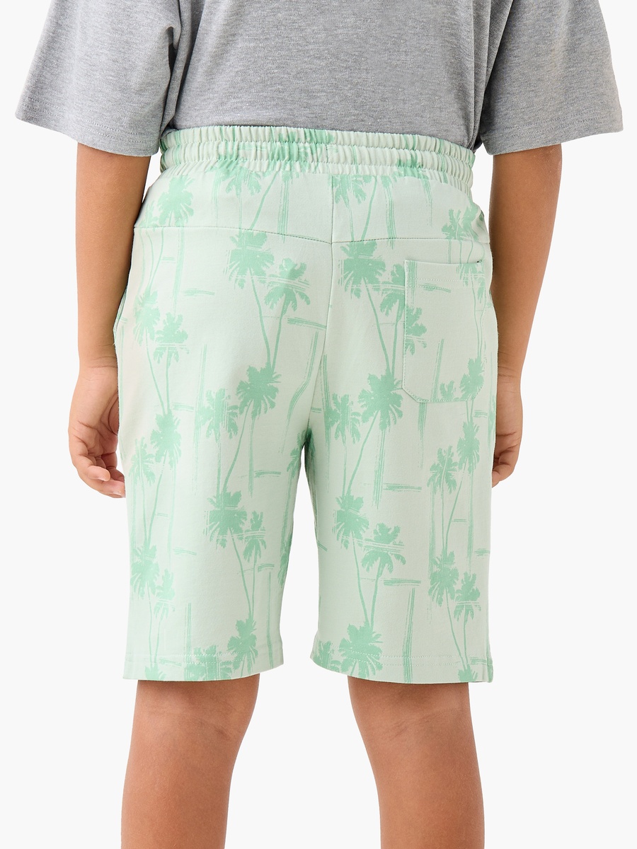 Tree Print Shorts with Pockets and Drawstring Closure