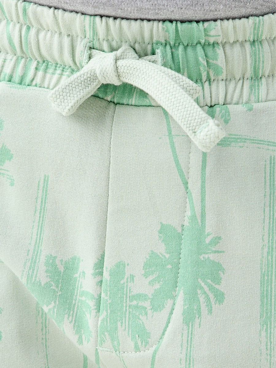 Tree Print Shorts with Pockets and Drawstring Closure