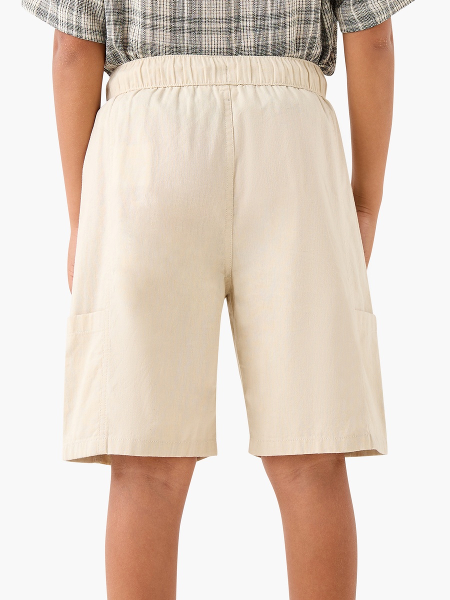 Solid Shorts with Elasticated Waistband and Pockets