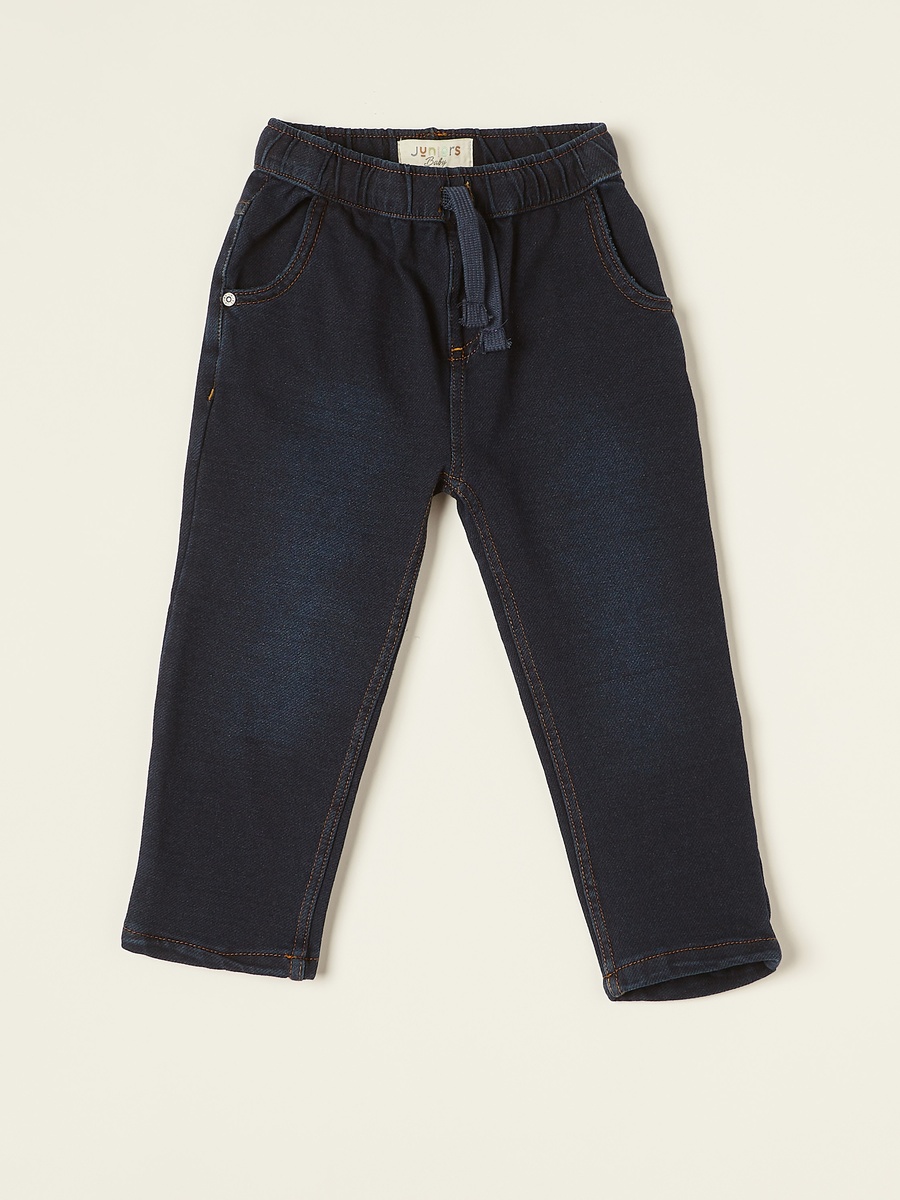 Regular Fit Denim Jeans with Drawstring Closure