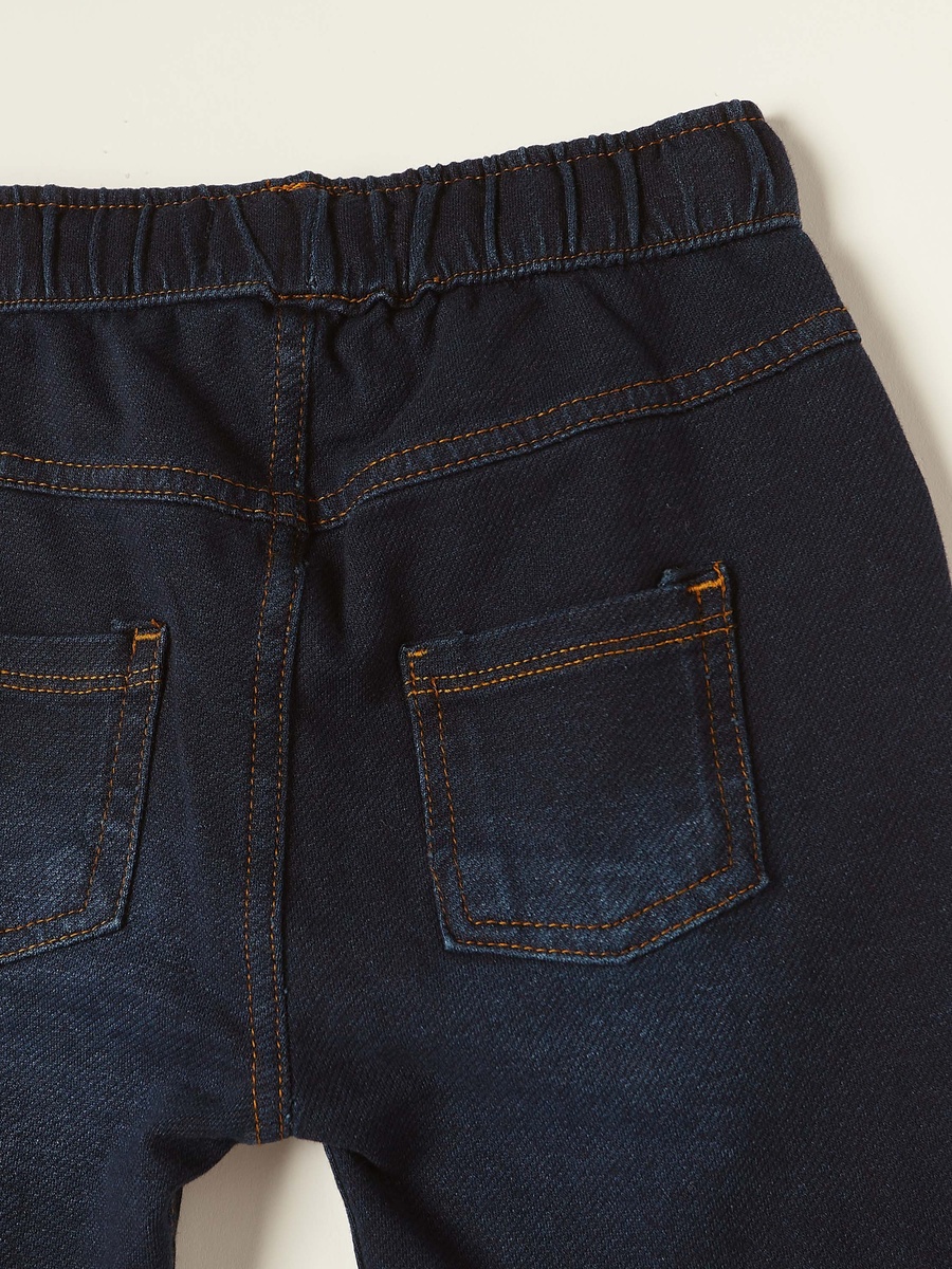Regular Fit Denim Jeans with Drawstring Closure