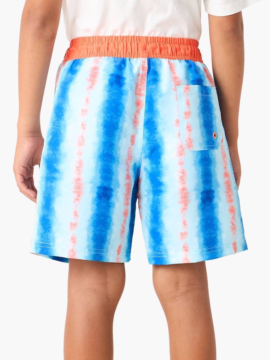 Printed Swim Shorts with Elasticated Drawstring and Pockets