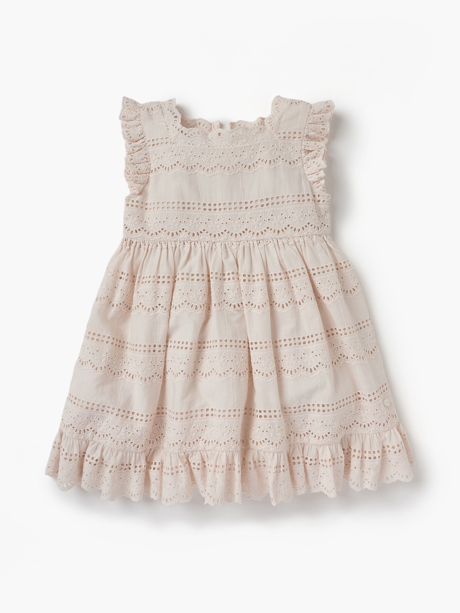 Embroidered Bow Applique Dress and Headband Set