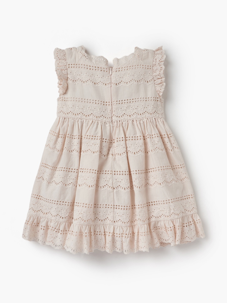 Embroidered Bow Applique Dress and Headband Set