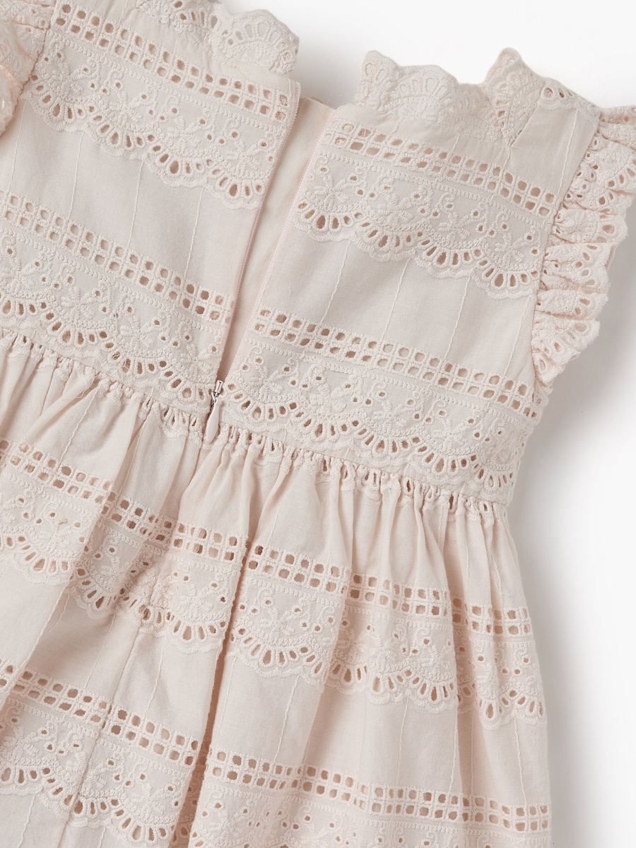 Embroidered Bow Applique Dress and Headband Set