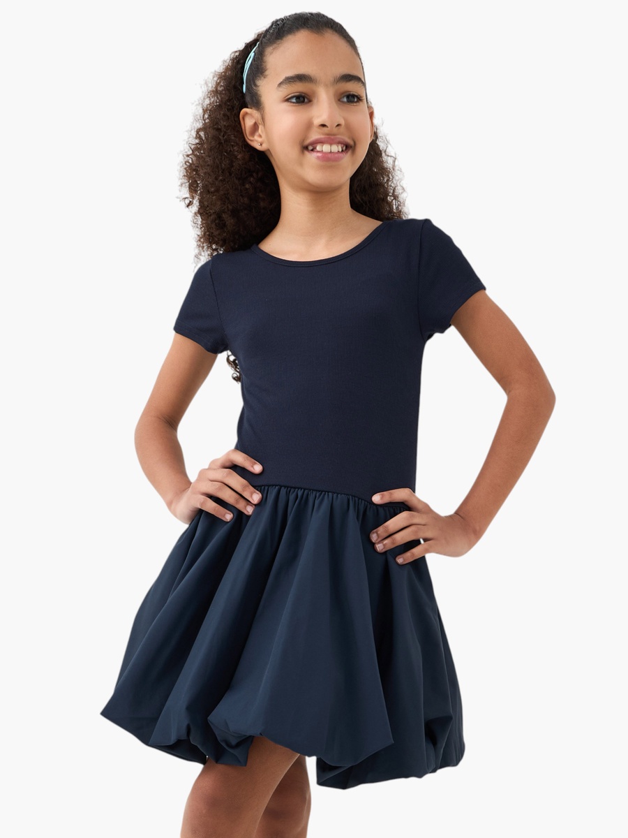 Textured Balloon Dress with Short Sleeves For Default Category at Kuwait | Styli Textured Balloon Dress with Short Sleeves For Default Category at Kuwait | Styli
