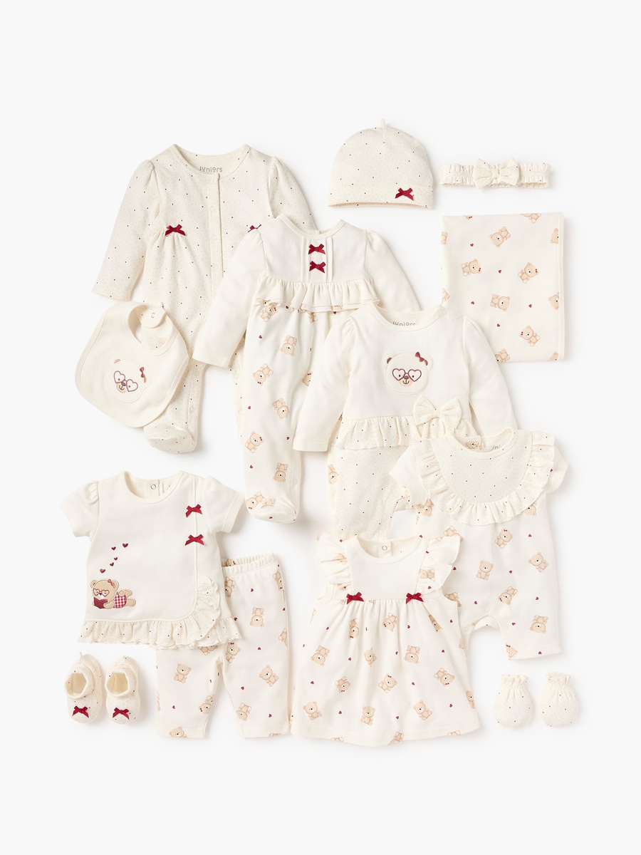 Bear Print Sleeveless Dress with Ruffle Detail and Round Neck