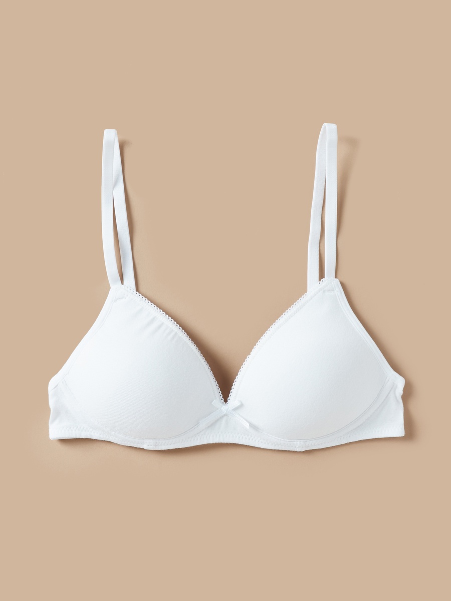 Solid Padded Bra with Hook and Eye Closure - Set of 2