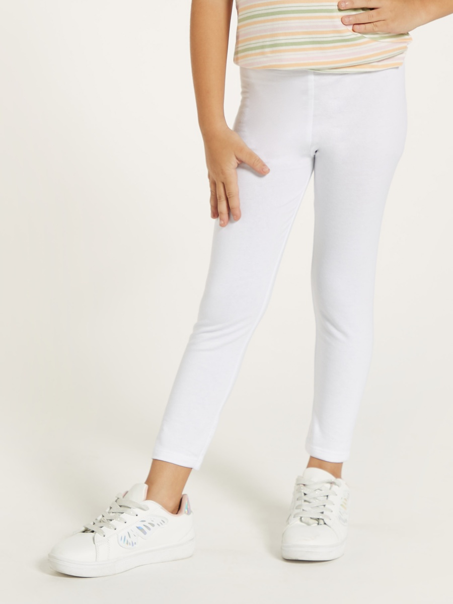 Solid Leggings with Elasticated Waistband - Set of 2