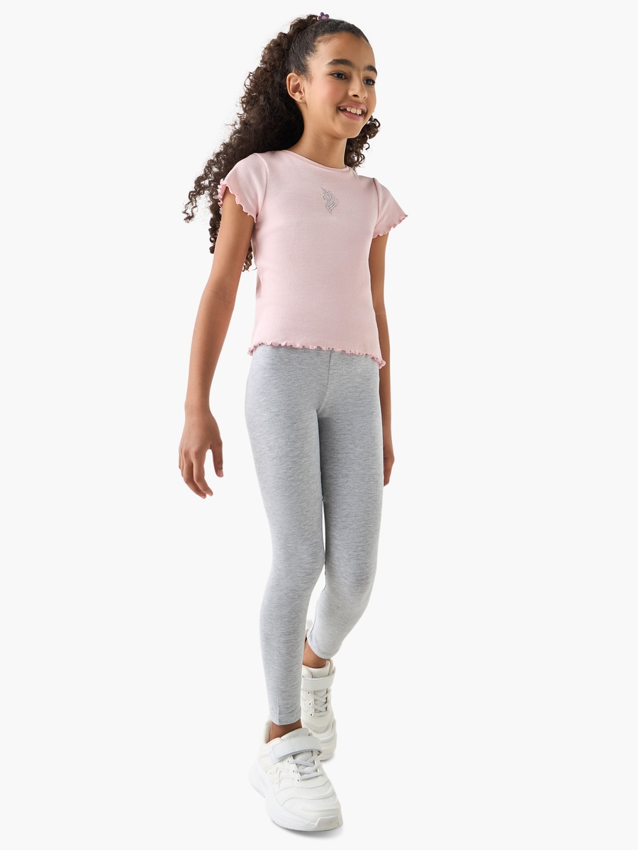Plain Leggings with Elasticised Waistband - Set of 2