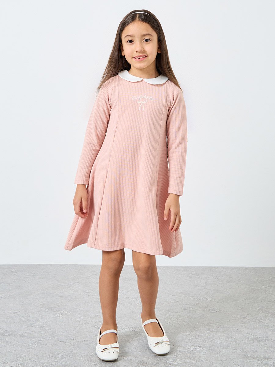 Girls Textured Knit Dress