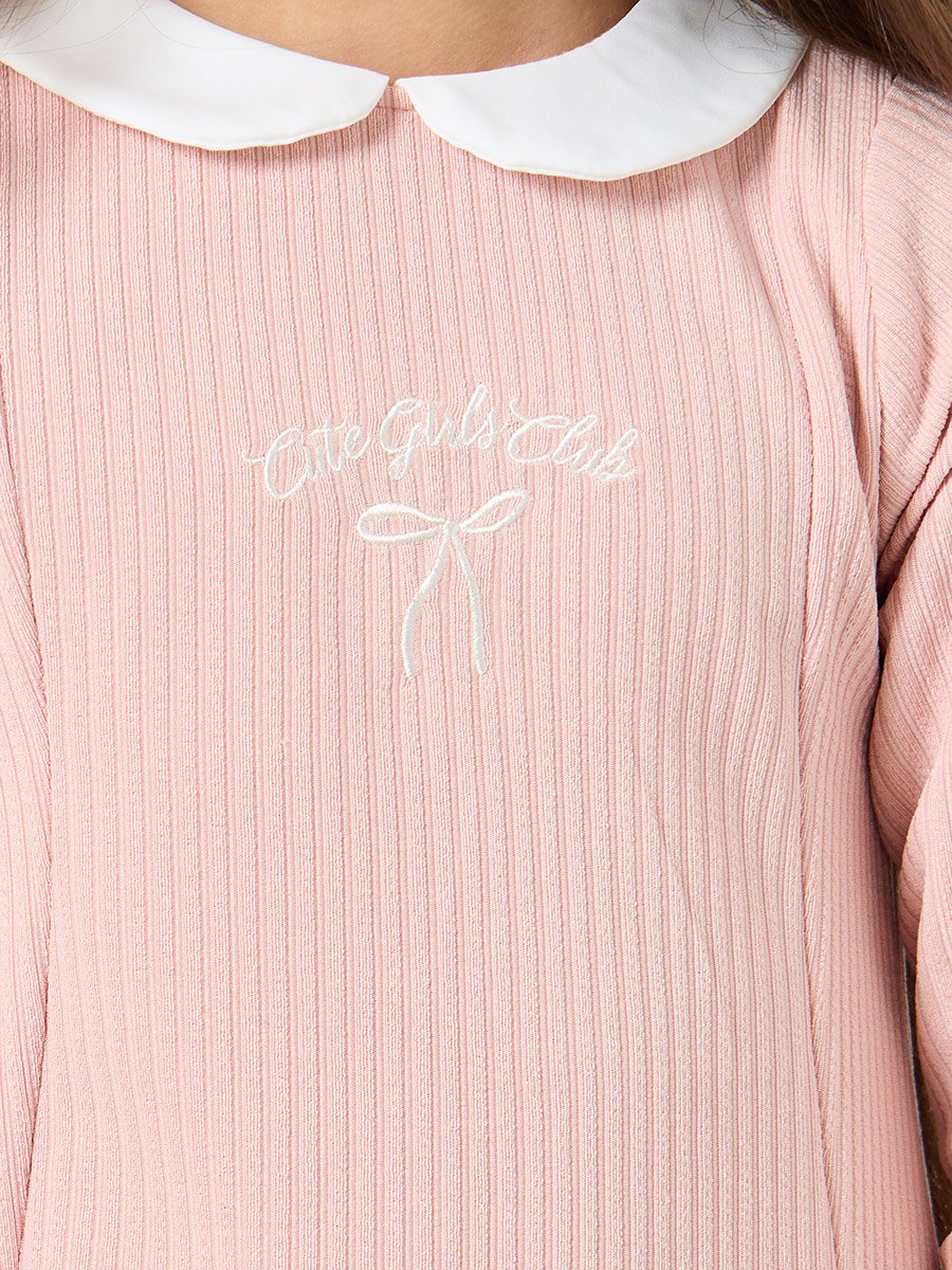 Girls Textured Knit Dress