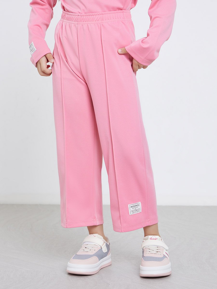 Girls Pink LA Print Top and Joggers Set