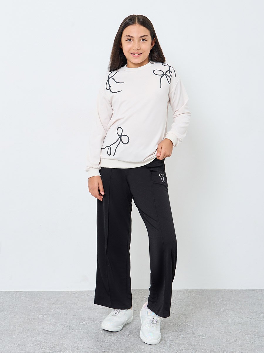 Teen Bow Detail Sweatshirt and Joggers Set