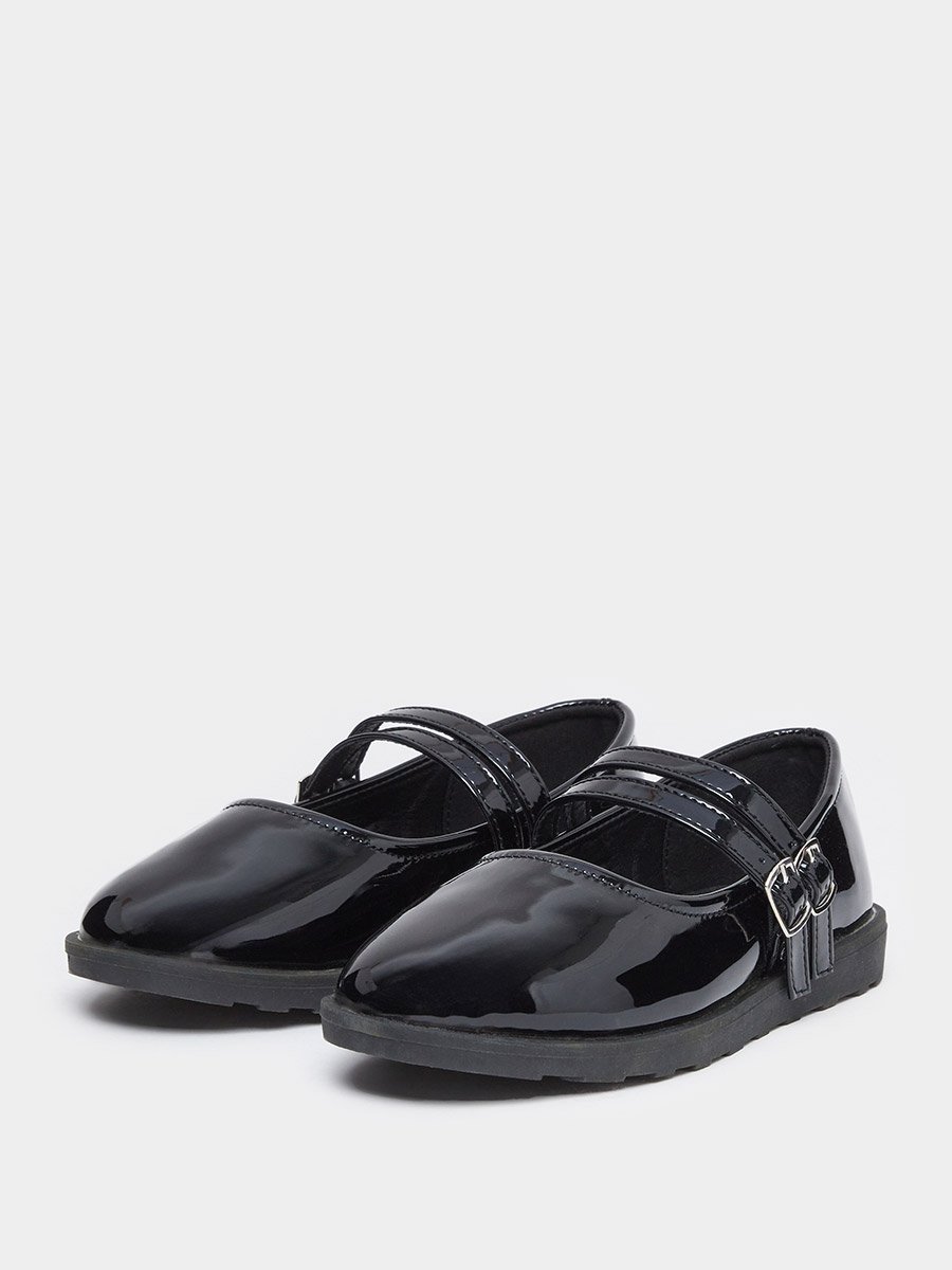 Teen Black Patent Leather Look Mary Jane Shoes