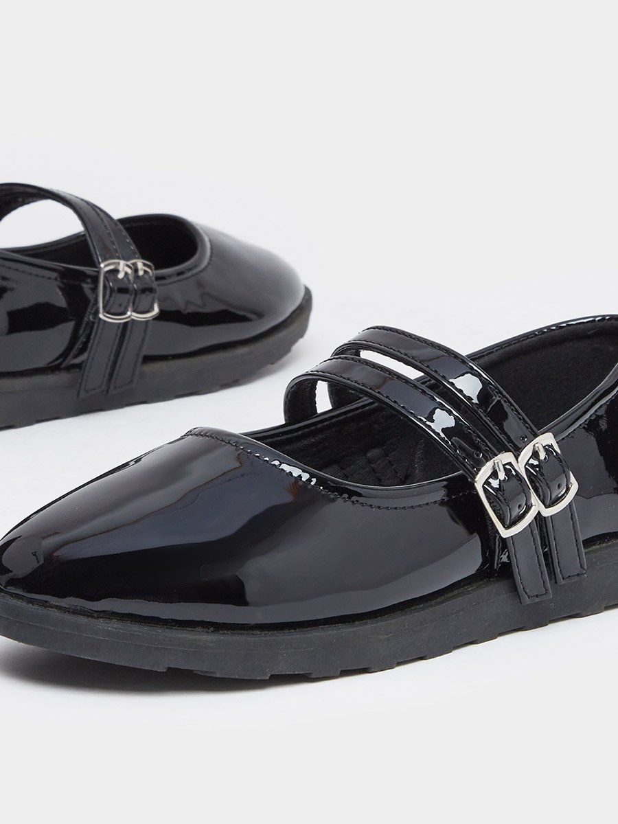Teen Black Patent Leather Look Mary Jane Shoes