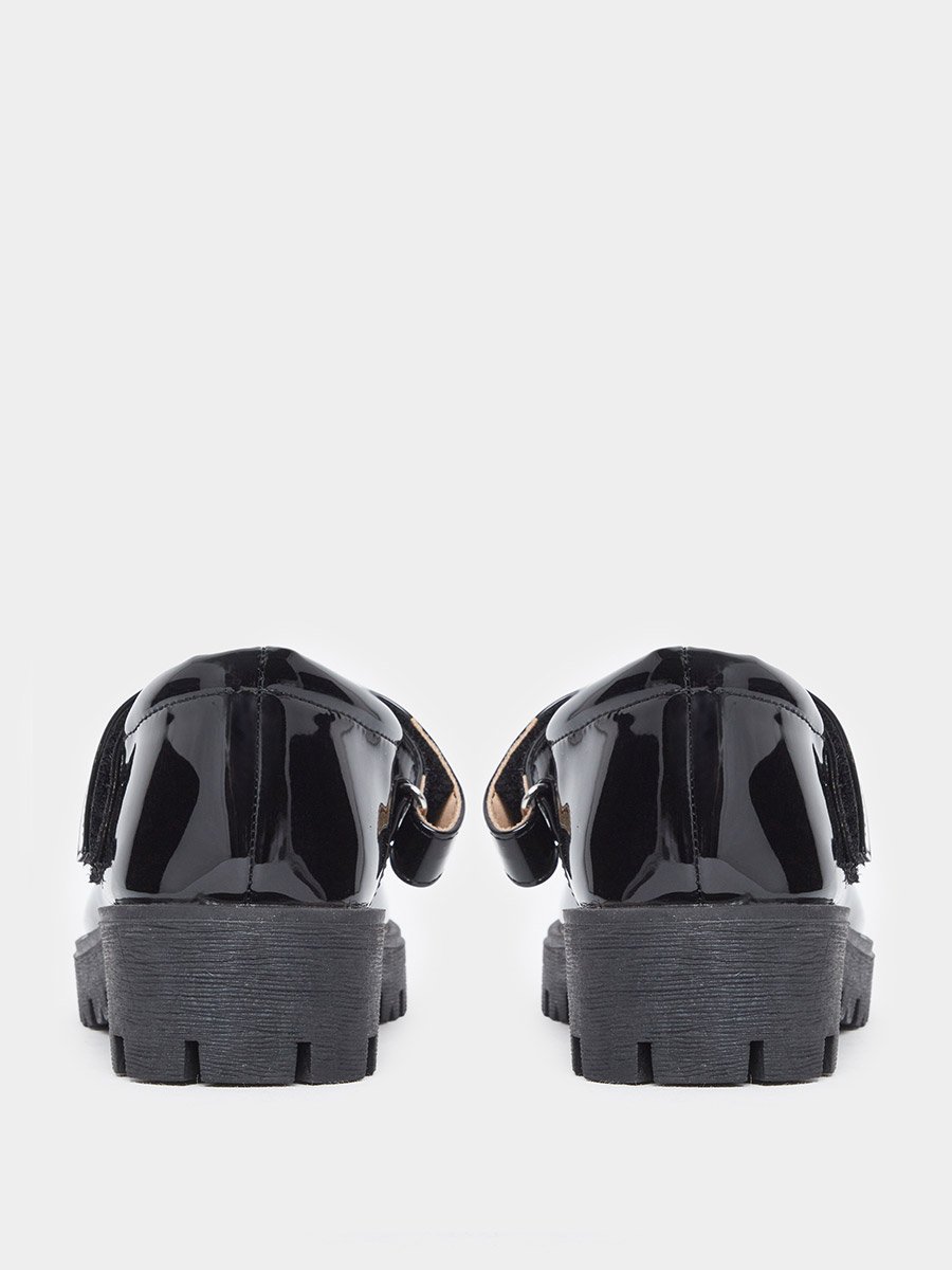 Girls Black Patent Mary Jane Platform Shoes