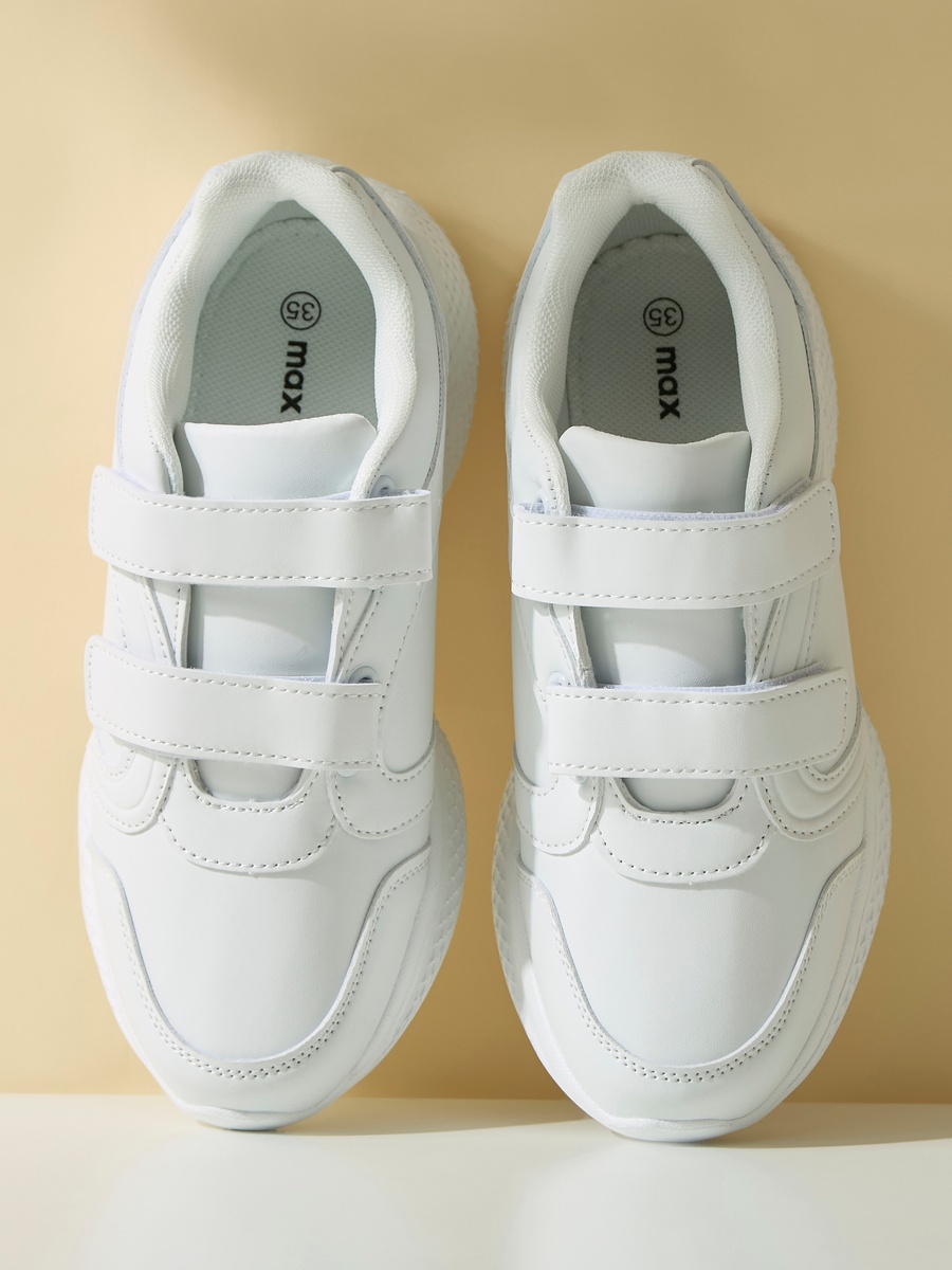 School Sports Shoes with Hook and Loop Closure