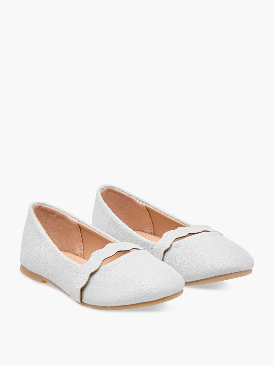 Textured Slip-On Ballerina Shoes
