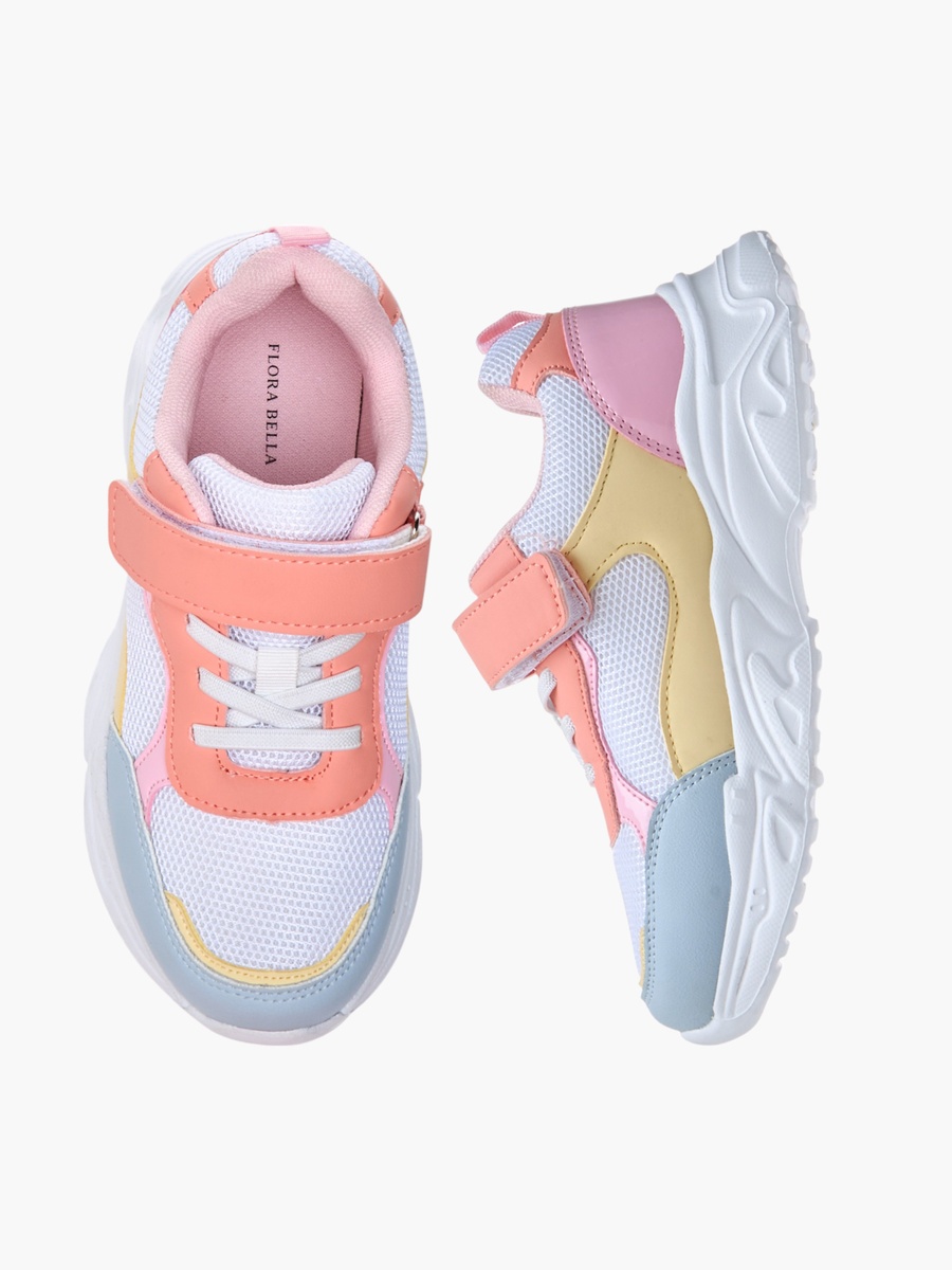 Color Block Sneakers with Hook and Loop Closure
