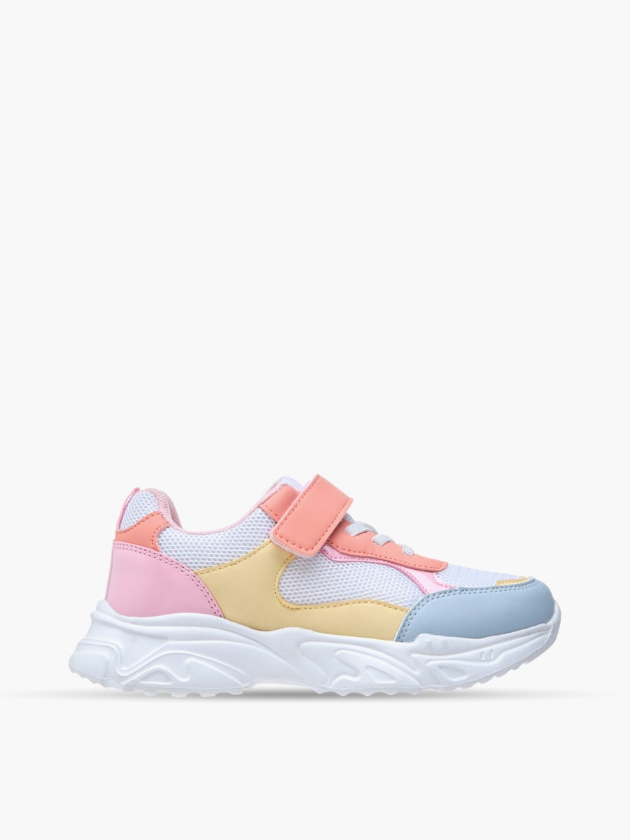 Color Block Sneakers with Hook and Loop Closure