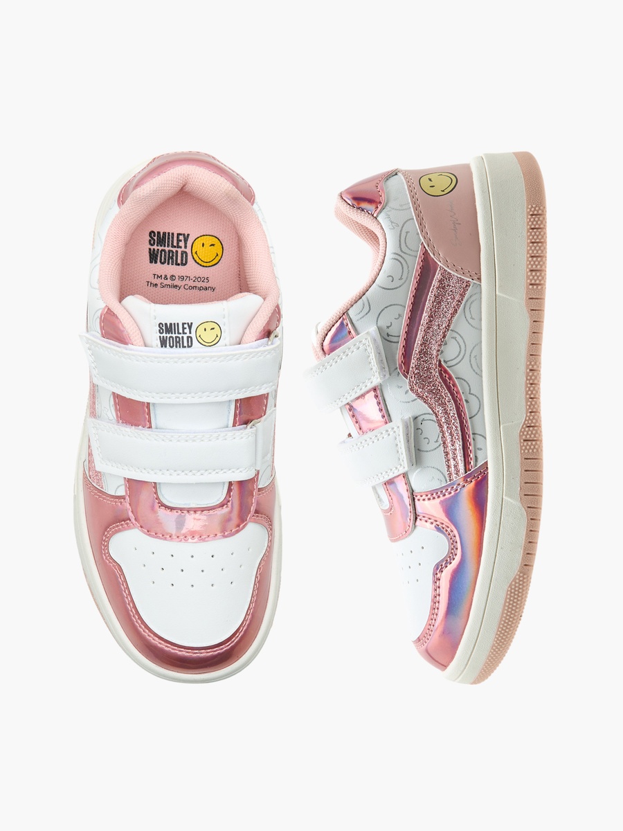 Printed Sneakers with Hook and Loop Closure