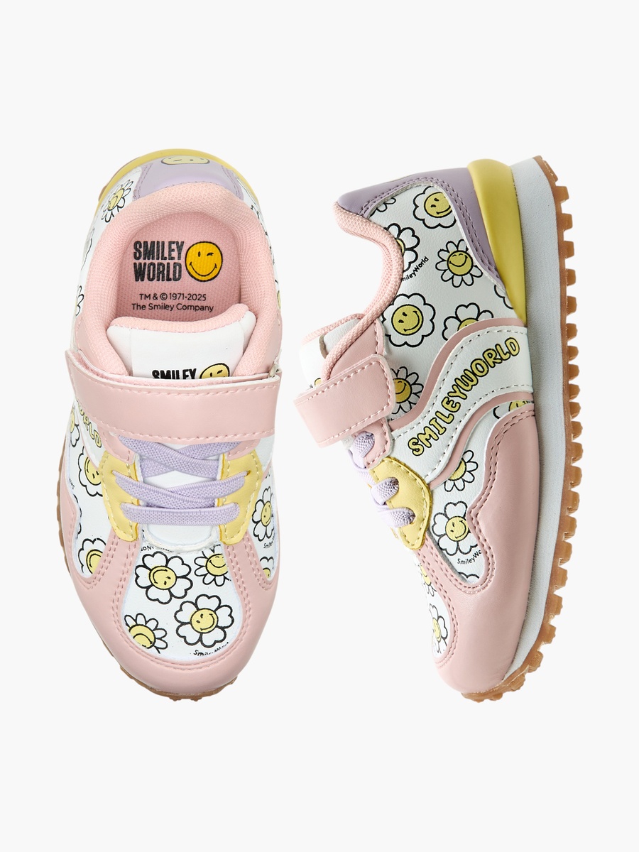 Floral Print Sneakers with Hook and Loop Closure