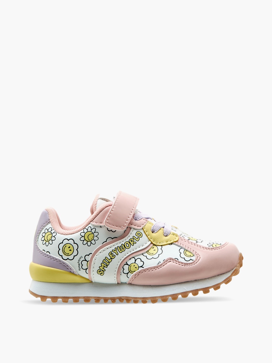 Floral Print Sneakers with Hook and Loop Closure