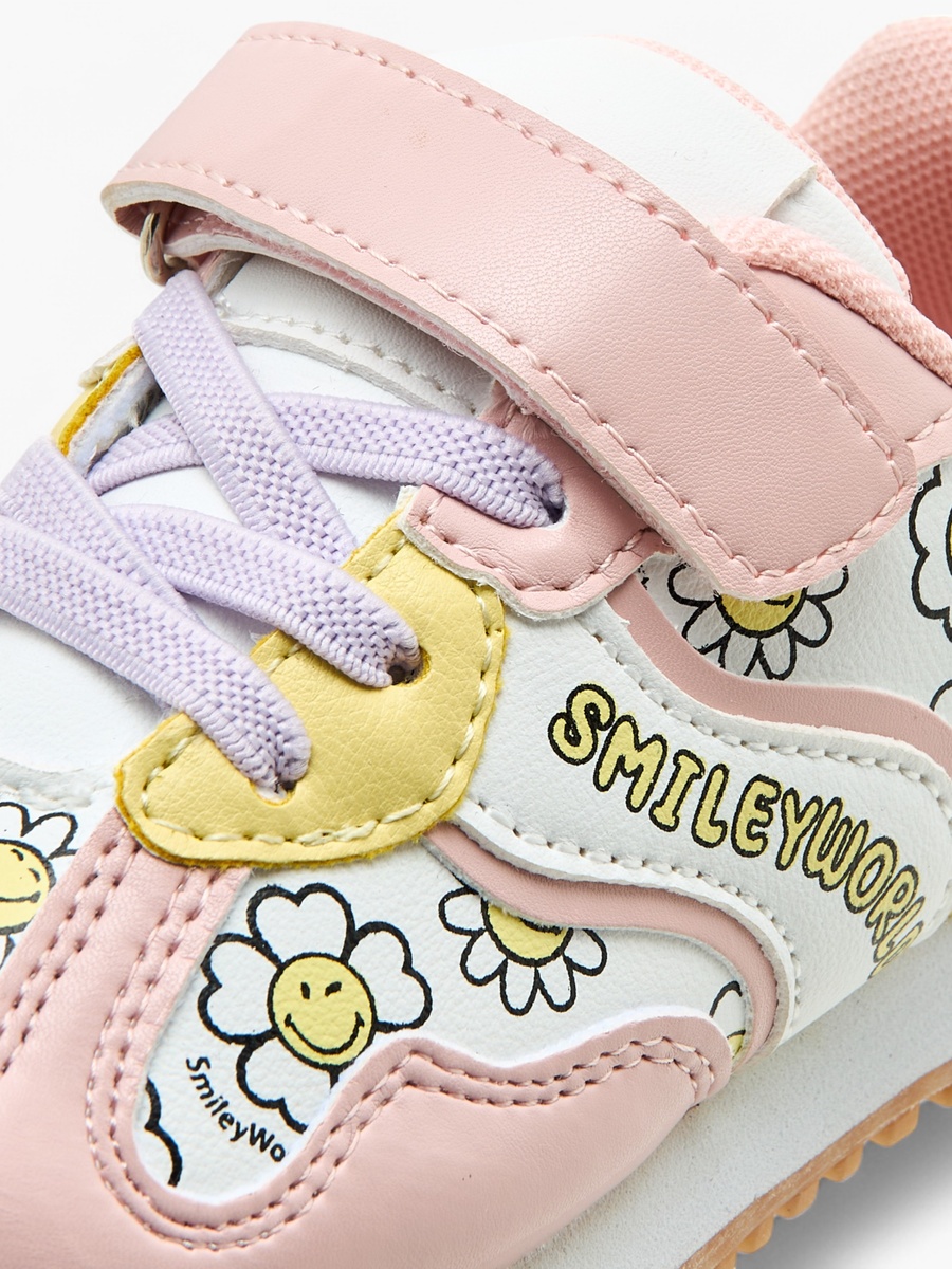 Floral Print Sneakers with Hook and Loop Closure