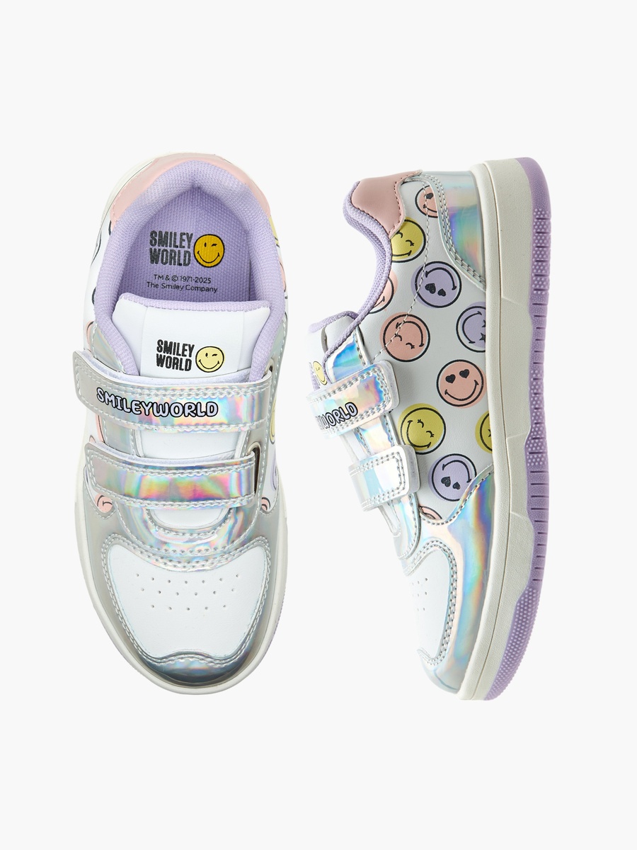 Logo Print Sneakers with Hook and Loop Closure