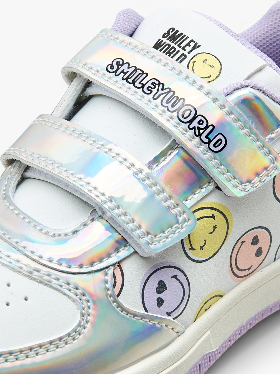 Logo Print Sneakers with Hook and Loop Closure