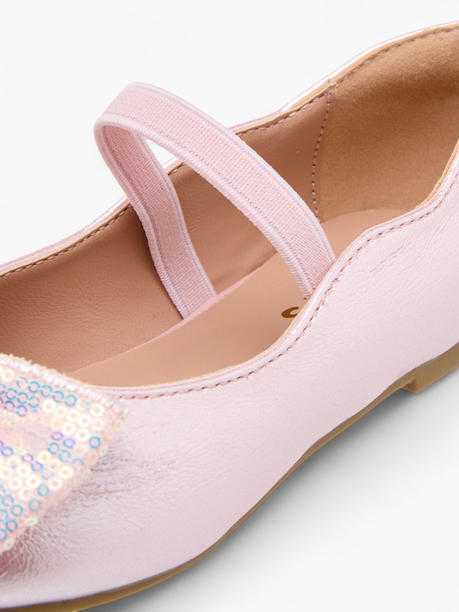 Bow Accent Ballerina Shoes with Elastic Closure