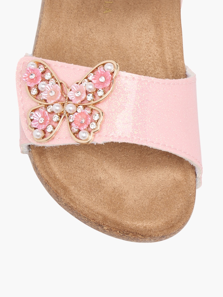 Butterfly Accent Sandals with Hook and Loop Closure