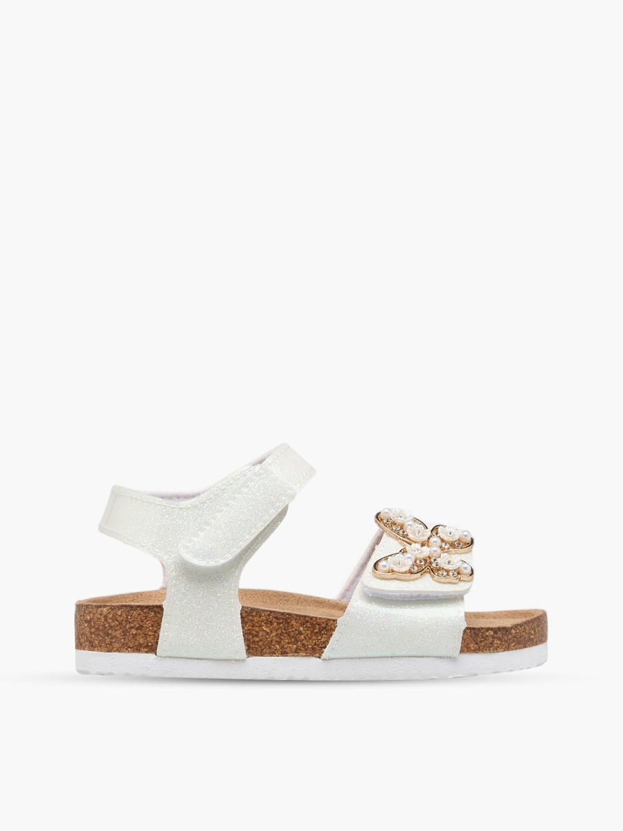 Butterfly Accent Sandals with Hook and Loop Closure