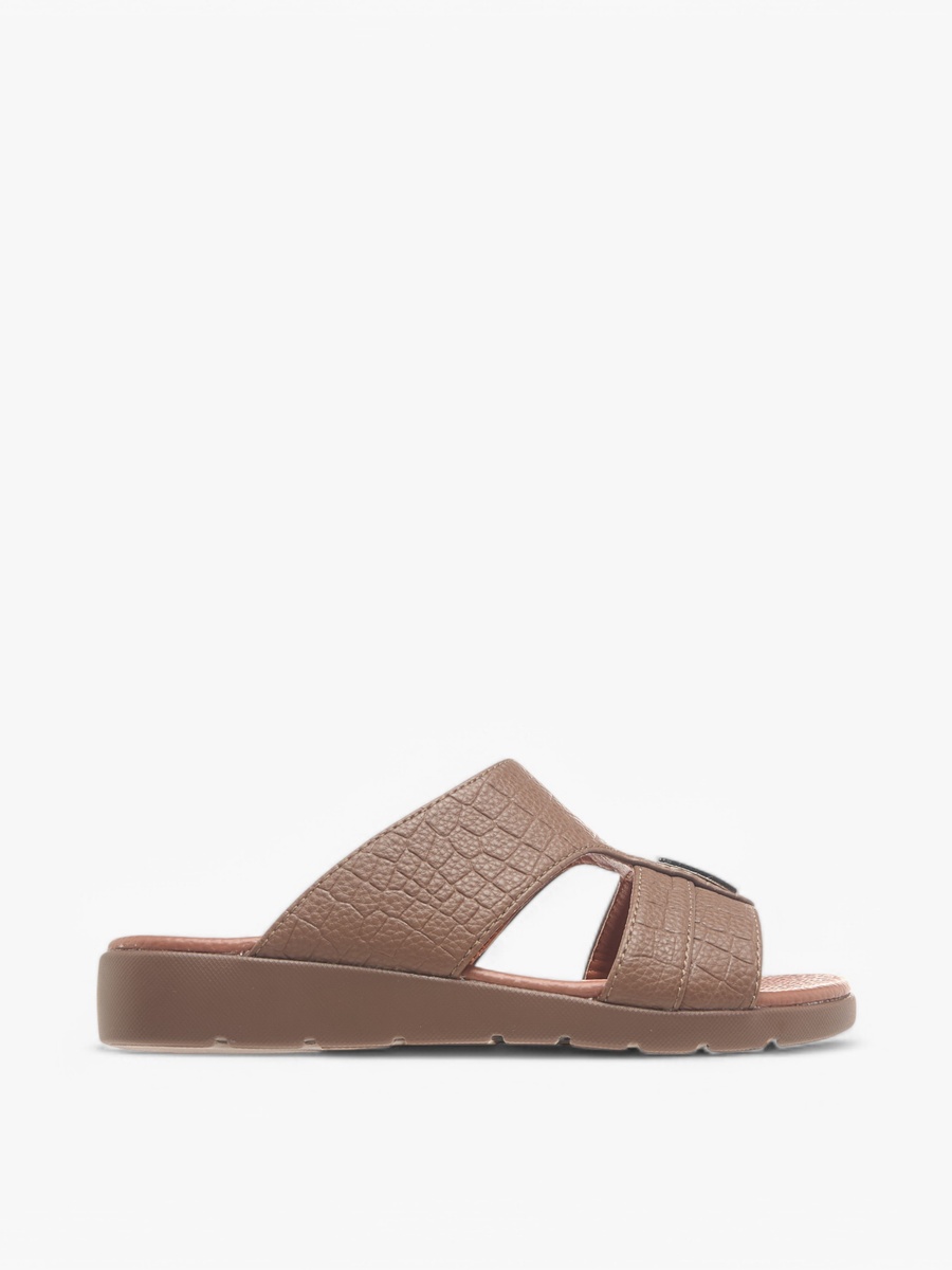 Metal Accent Slip-On Arabic Sandals