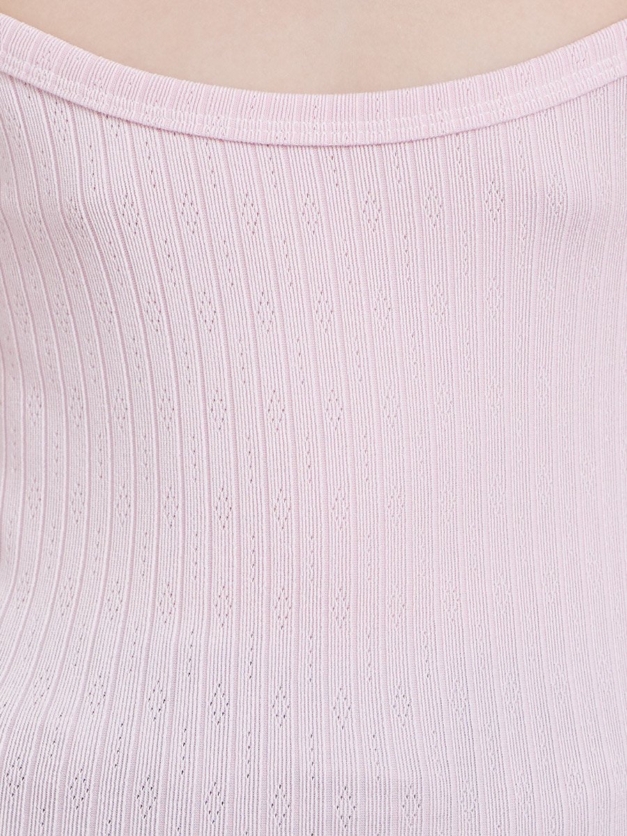 Girls Pink Ribbed Vest