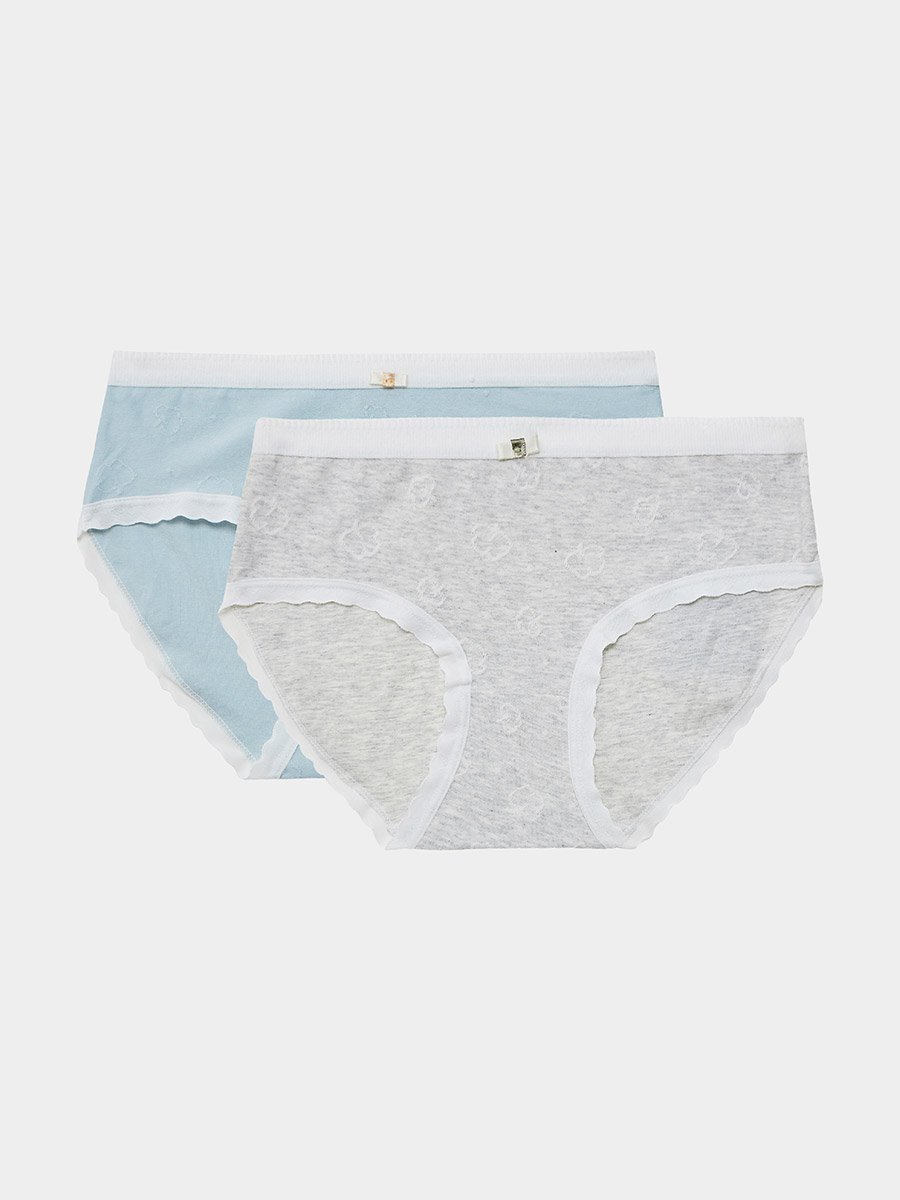 Pack of 2 - Girls Contrast Trim Briefs