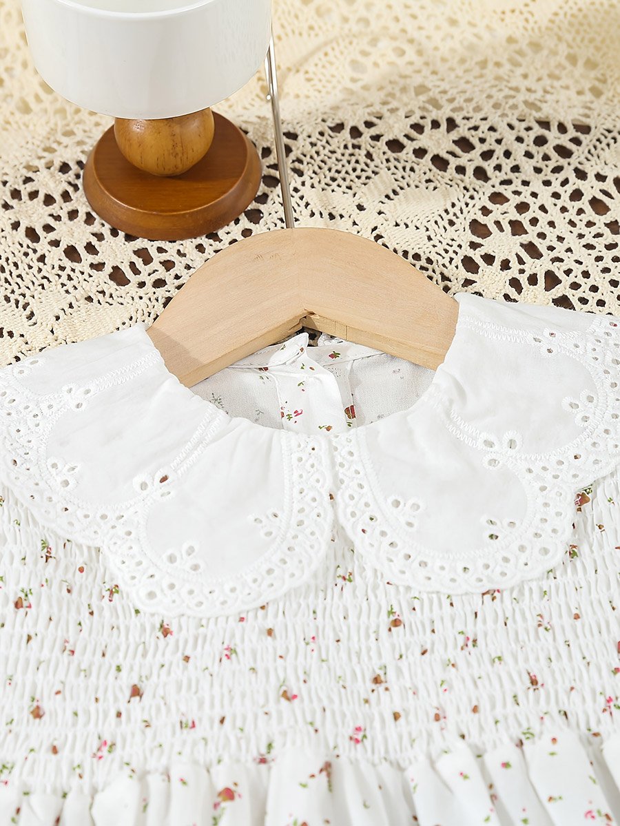 Girls Ditsy Print Peter Pan Collar Dress