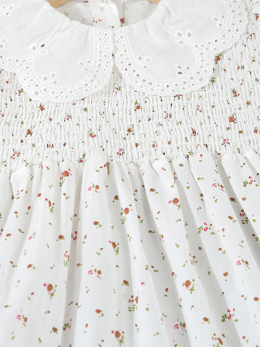 Girls Ditsy Print Peter Pan Collar Dress