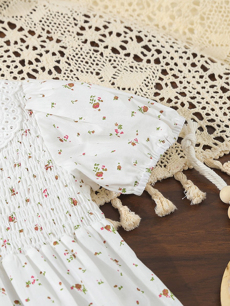 Girls Ditsy Print Peter Pan Collar Dress