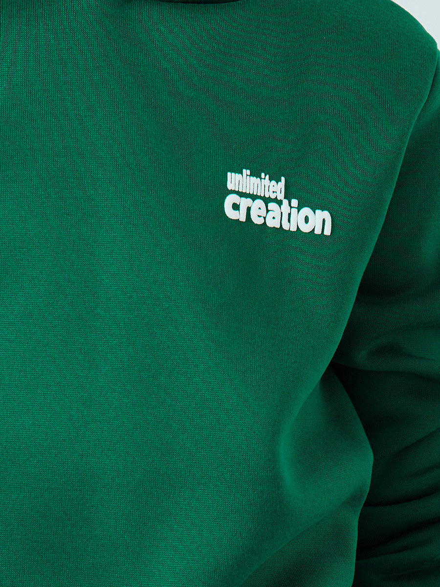 Teen Dark Green Slogan Hoodie and Joggers Set