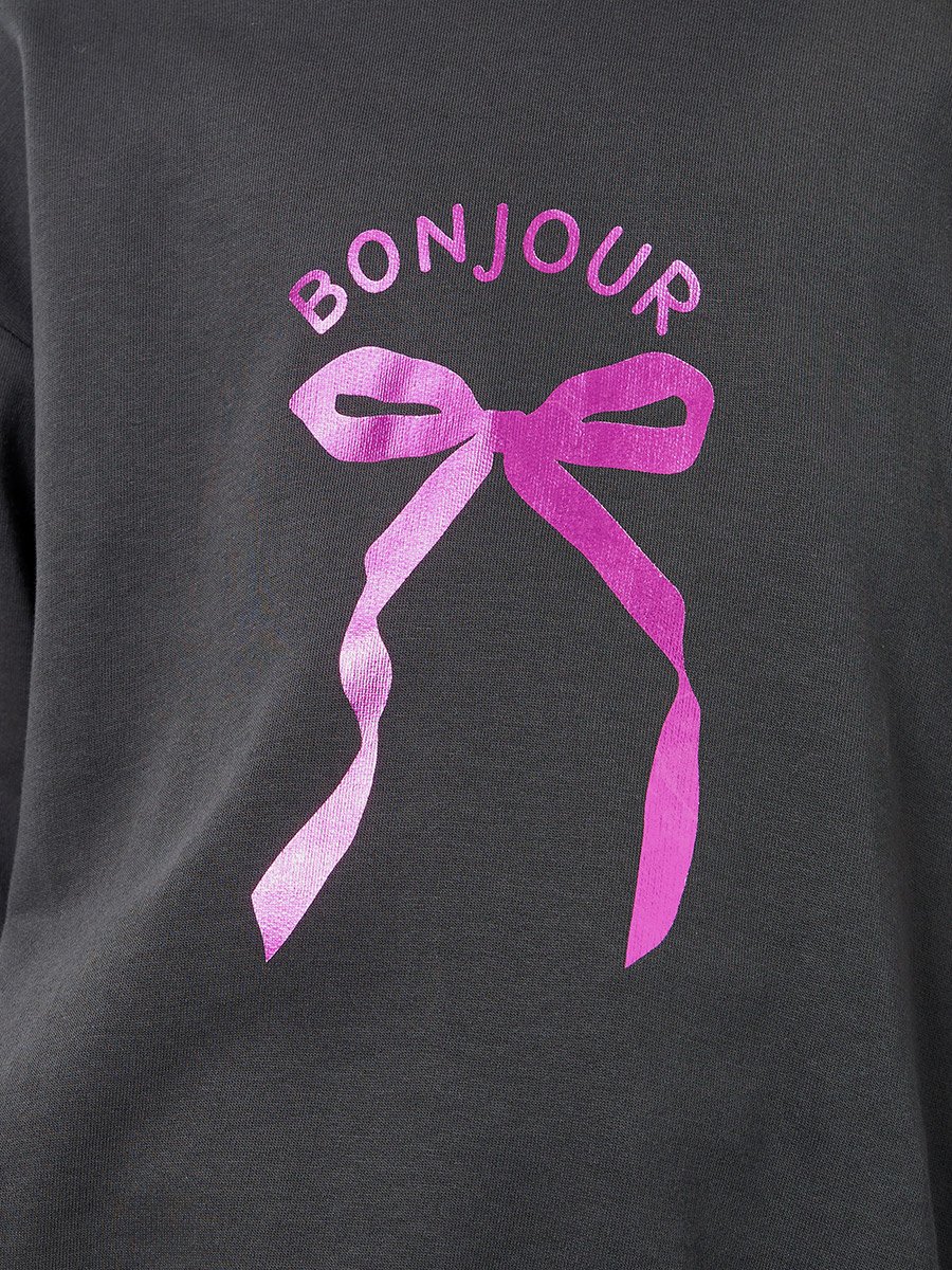 Girls Grey Printed Sweatshirt