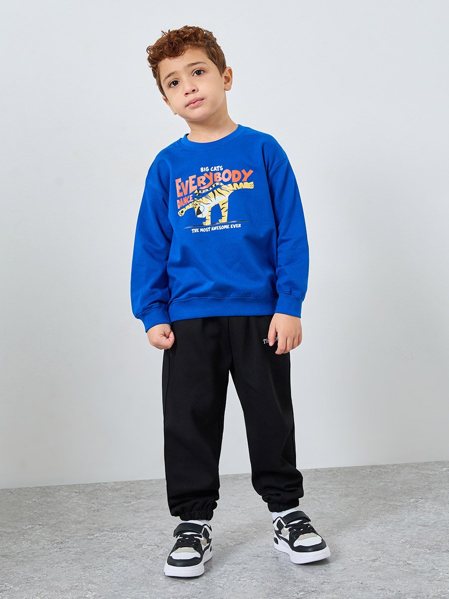 Boys Blue Tiger Graphic Sweatshirt