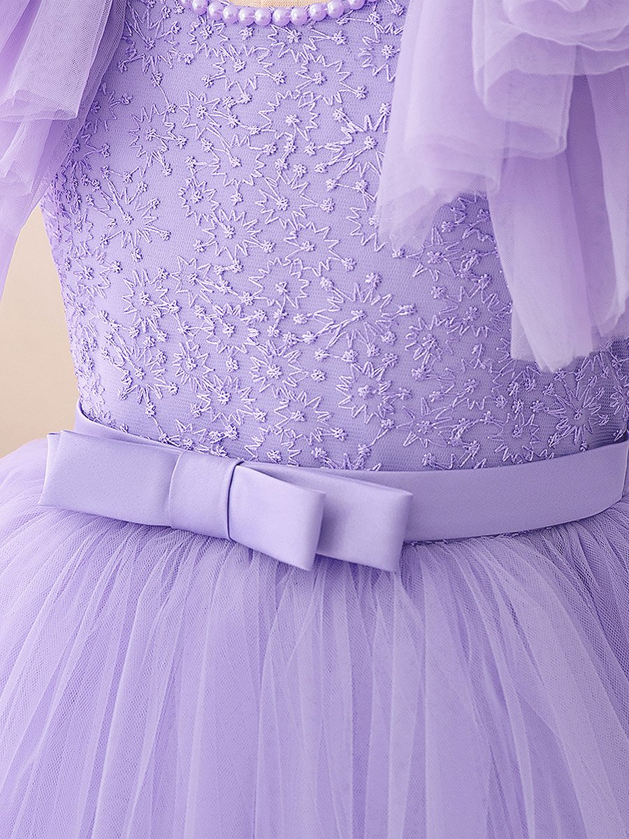 Faux Pearl Decor Bow Detail Party Dress