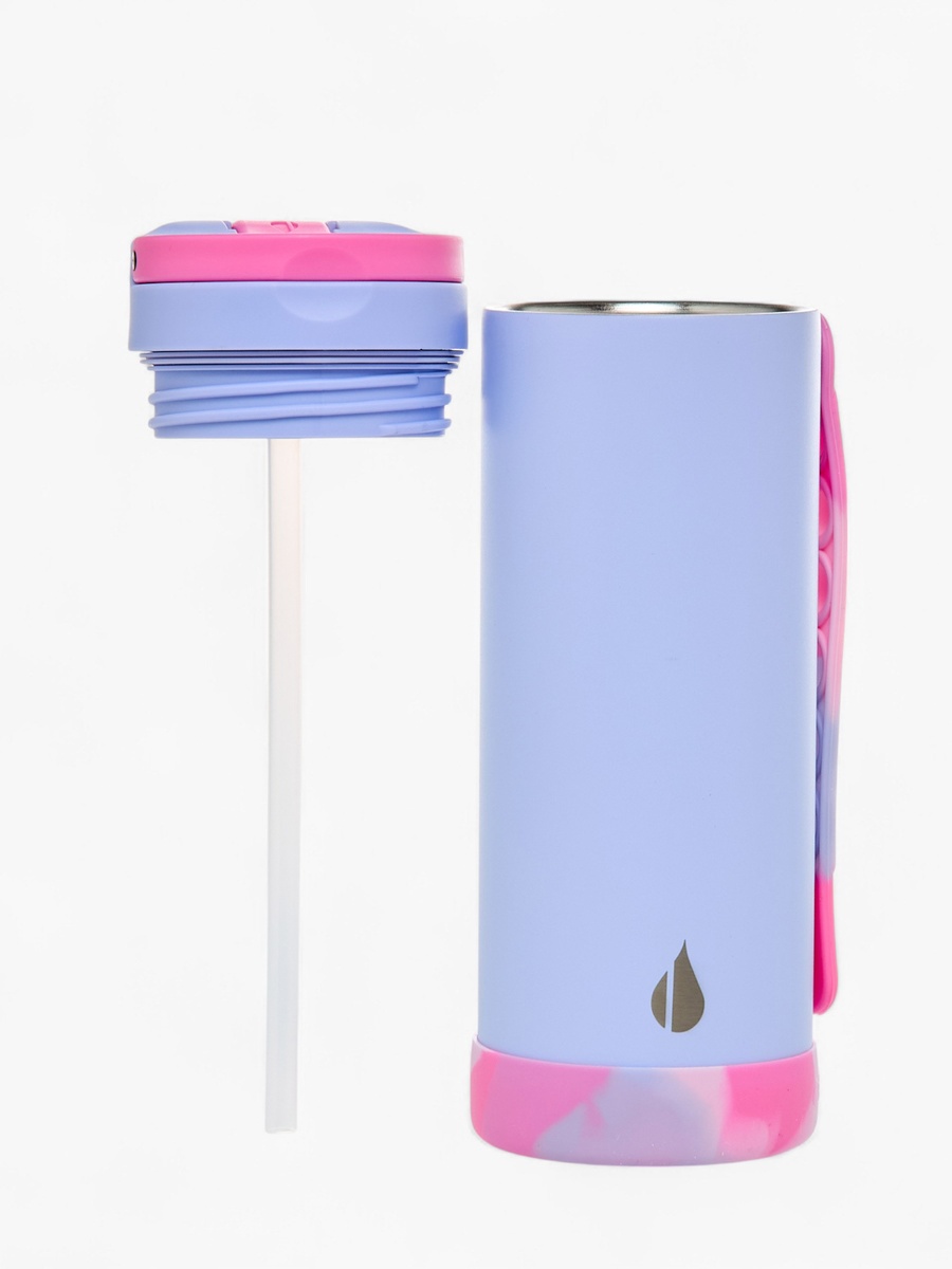 Tie-Dye Print Stainless Steel Insulated Water Bottle with Pop It Strap - 414 ml