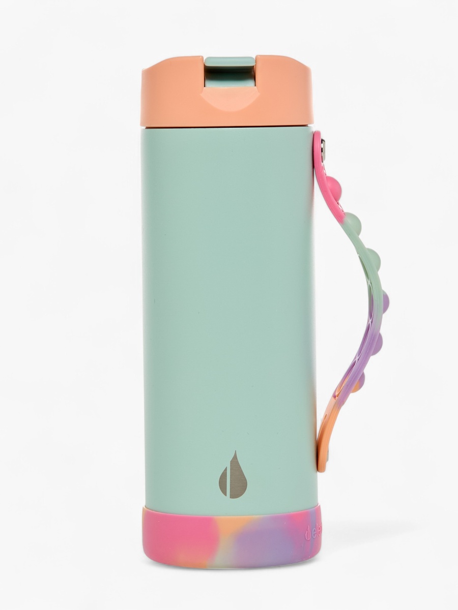 Colourblock Stainless Steel Insulated Water Bottle with Pop It Strap - 414 ml