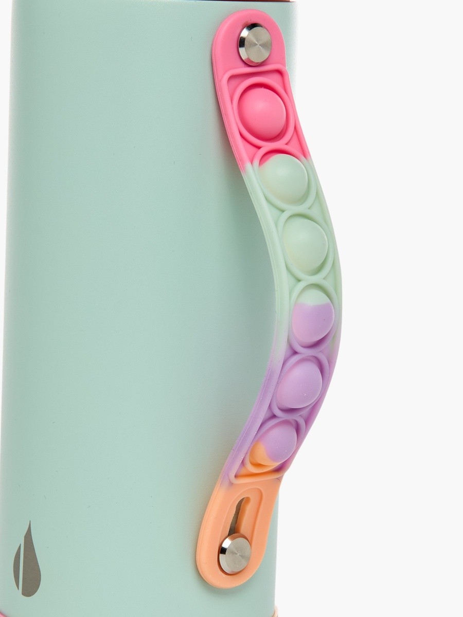 Colourblock Stainless Steel Insulated Water Bottle with Pop It Strap - 414 ml