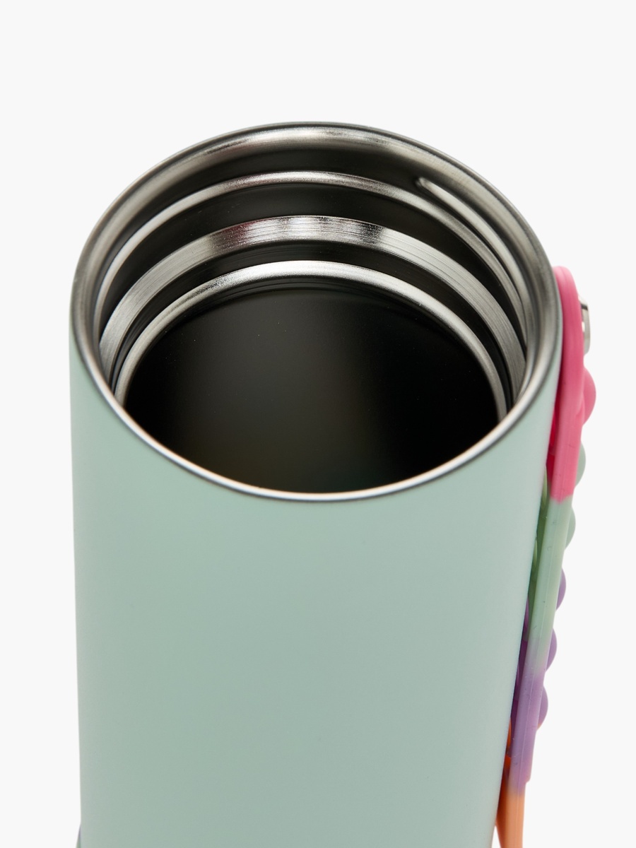 Colourblock Stainless Steel Insulated Water Bottle with Pop It Strap - 414 ml