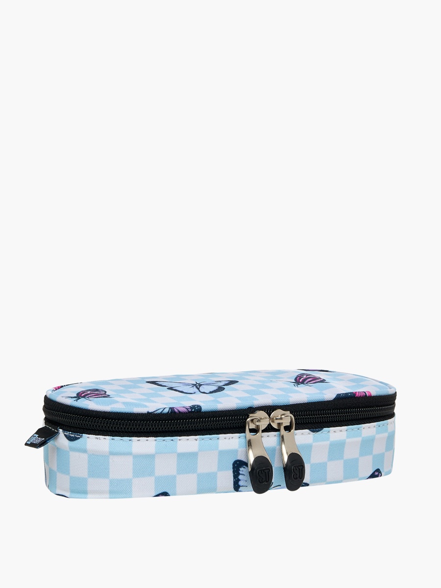 Butterfly Print Pencil Case with Zip Closure