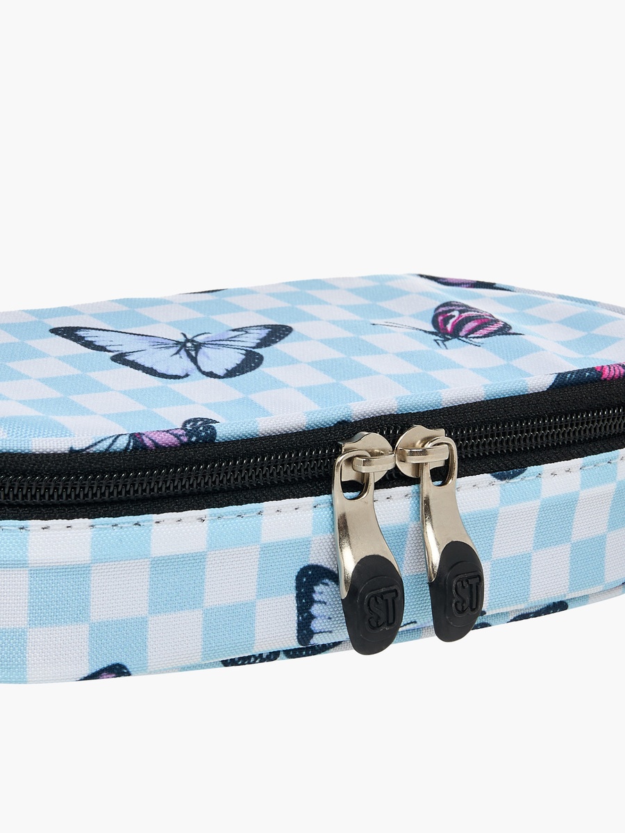 Butterfly Print Pencil Case with Zip Closure